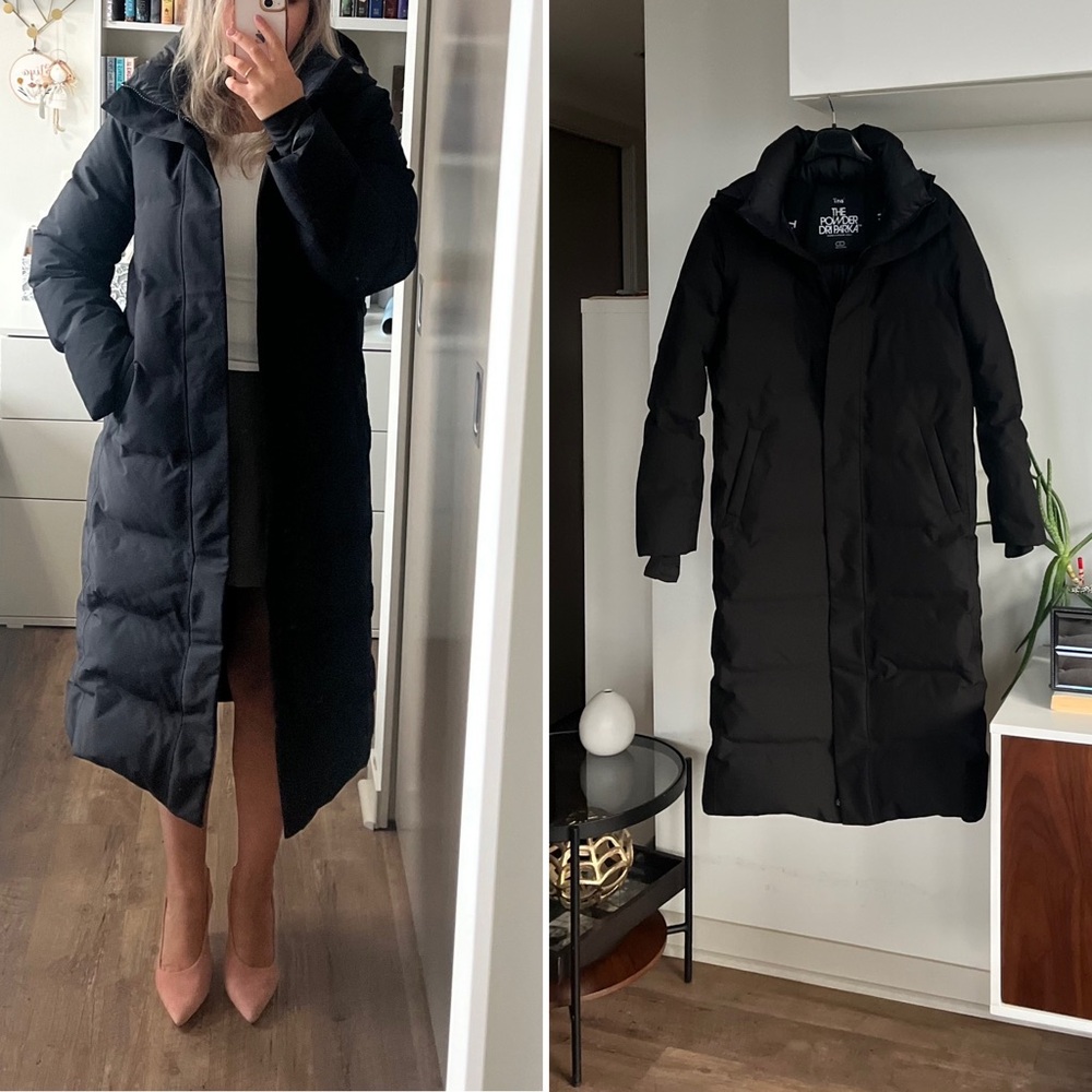 New Aritzia Tna The Powder Dri Parka™ long Black Insulated Jacket Sz S - Picture 1 of 17